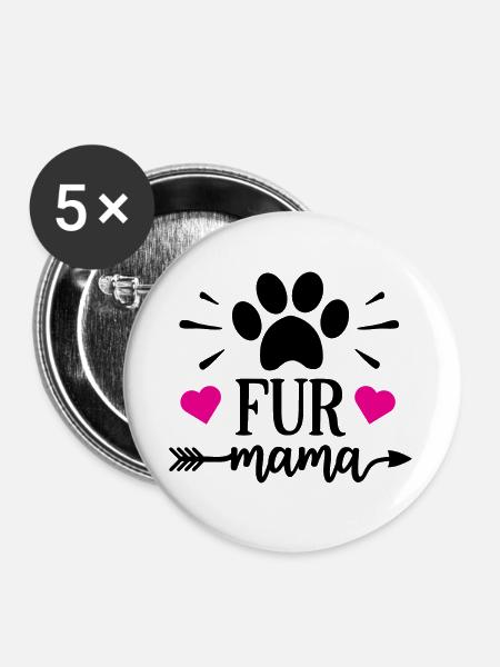 Pelz Mama - Buttons groß 56 mm (5er Pack) - Weiß