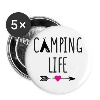 Camping Life - Buttons large 2.2''/56 mm (5-pack) - white - Front