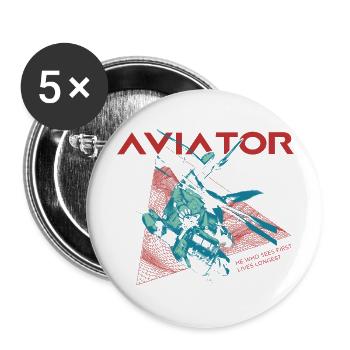 Aviator Helicopter - Buttons large 2.2''/56 mm (5-pack) - white - Front