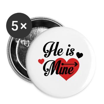 New Love Expression Design - Buttons large 2.2''/56 mm (5-pack) - white - Front