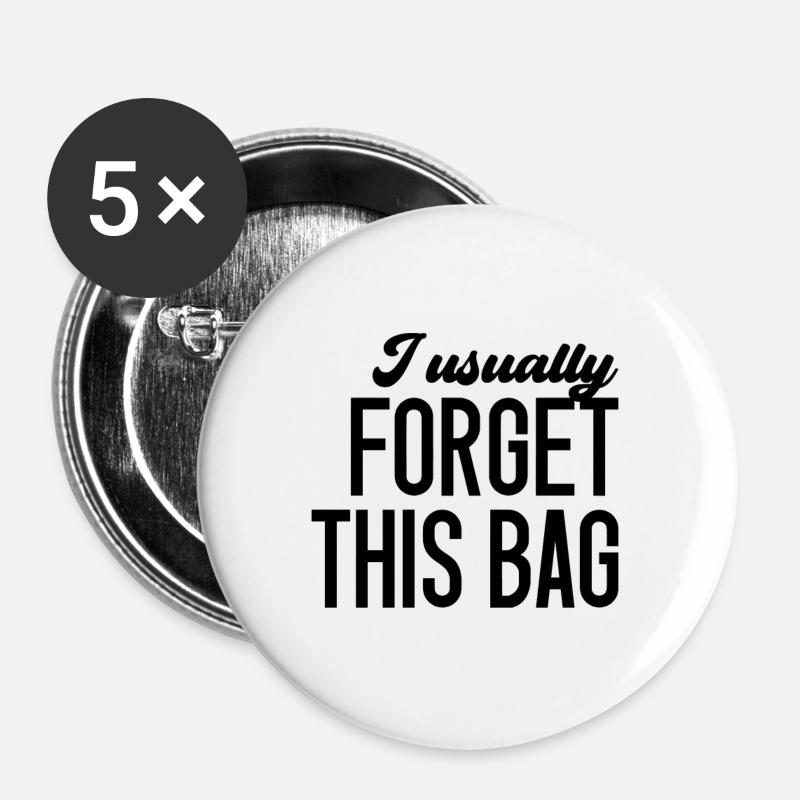 I Usually Forget This Bag - Buttons large 2.2''/56 mm (5-pack) - white