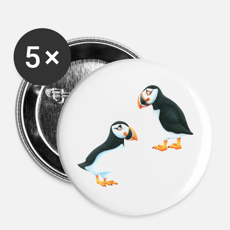 Puffin - Buttons large 2.2''/56 mm (5-pack) - white