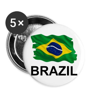Brasilien - Buttons groß 56 mm (5er Pack) - Weiß - Vorne