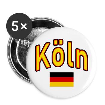 Drapeau de l’Allemagne de Cologne - Lot de 5 grands badges (56 mm) - blanc - Devant