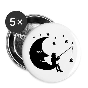 Child fishing stars - Buttons large 2.2''/56 mm (5-pack) - white - Front