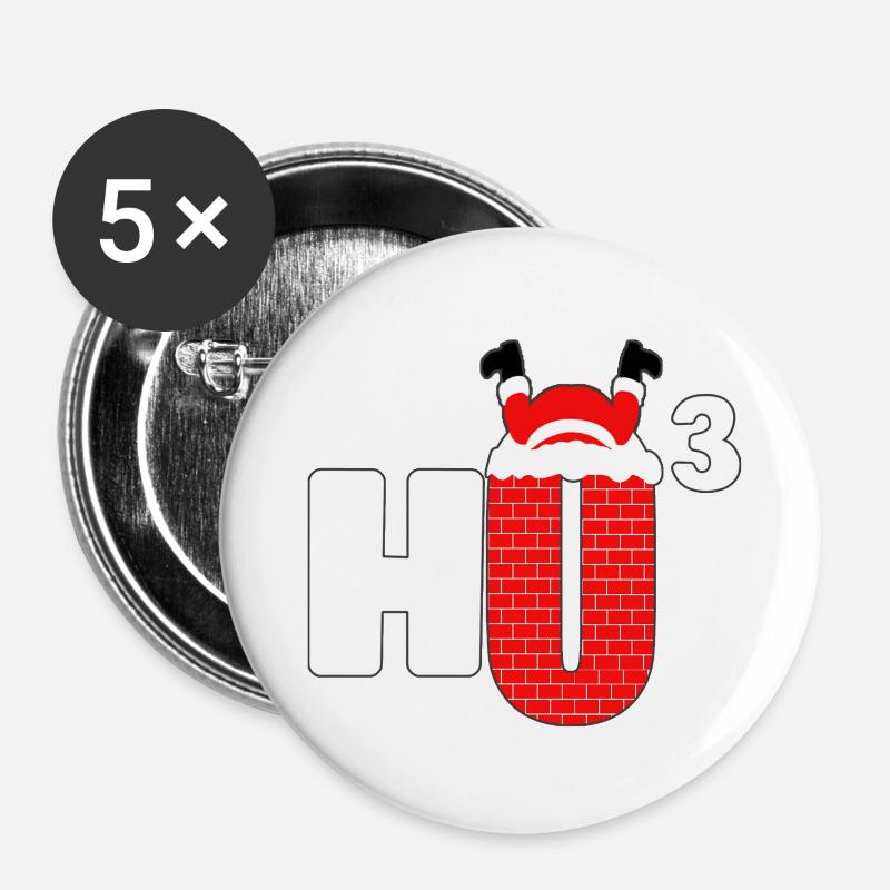 Christmas Ho HOHOHO high 3 - Buttons large 2.2''/56 mm (5-pack) - white
