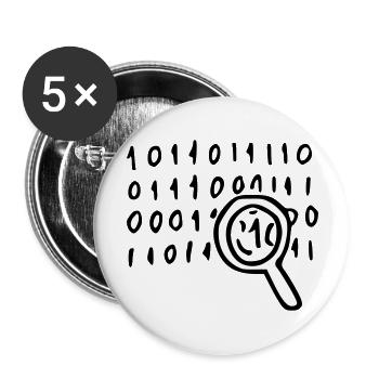 Opensource technology - Lot de 5 grands badges (56 mm) - blanc - Devant