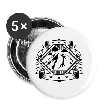 Armoiries de la nature des montagnes - Lot de 5 grands badges (56 mm) - blanc - Devant
