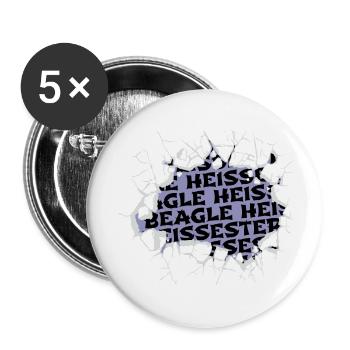 lieblingshund bullterrier hund statement witzig - Buttons groß 56 mm (5er Pack) - Weiß - Vorne
