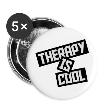 therapy is cool Quote - Buttons large 2.2''/56 mm (5-pack) - white - Front