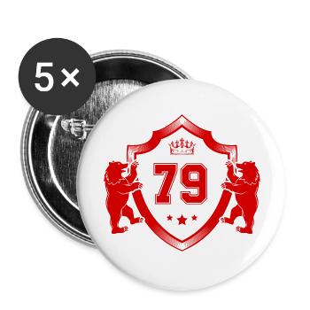 79 Zahl Wappen - Buttons groß 56 mm (5er Pack) - Weiß - Vorne