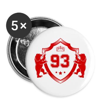 93 Nombre d’armoiries - Lot de 5 grands badges (56 mm) - blanc - Devant