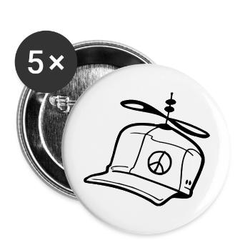 Cap "Peace" - Buttons groß 56 mm (5er Pack) - Weiß - Vorne
