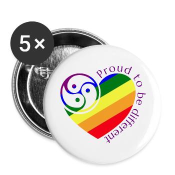 Proud to be different 1 - Buttons large 2.2''/56 mm (5-pack) - white - Front