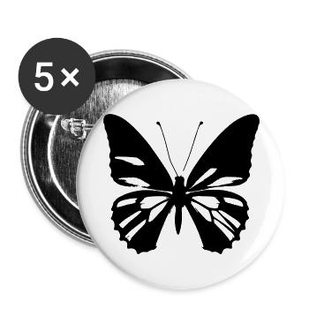 Butterfly Nature Butterflies Vector 5 - Buttons large 2.2''/56 mm (5-pack) - white - Front