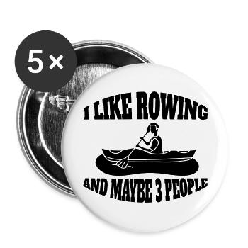 Rameur ramassant disant club d’aviron drôle aviron - Lot de 5 grands badges (56 mm) - blanc - Devant