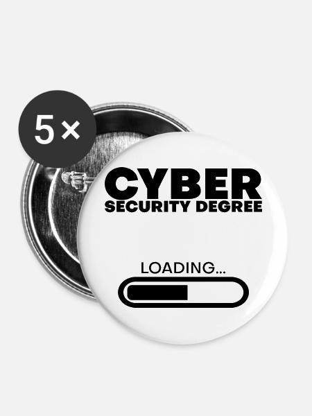 Cyber Security Degree Loading 4 - Buttons groß 56 mm (5er Pack) - Weiß