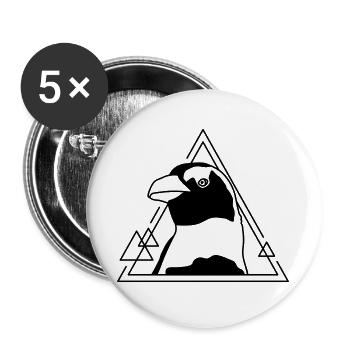 Penguin in geometric design - Buttons large 2.2''/56 mm (5-pack) - white - Front