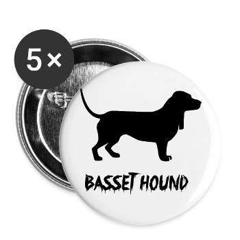 Dog Hund - Buttons large 2.2''/56 mm (5-pack) - white - Front