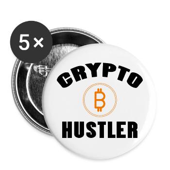Bitcoin Trading Crypto Stocks - Lot de 5 grands badges (56 mm) - blanc - Devant