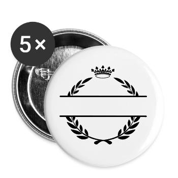 Bannière de nom Lauwerkrans avec couronne - Lot de 5 grands badges (56 mm) - blanc - Devant