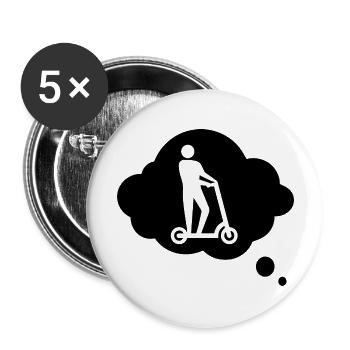E-Scooter E-Roller Scooter - Buttons groß 56 mm (5er Pack) - Weiß - Vorne