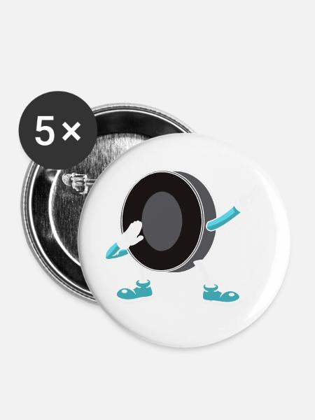 Eishockey - Buttons groß 56 mm (5er Pack) - Weiß
