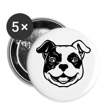 DOG CAT PET - Buttons groß 56 mm (5er Pack) - Weiß - Vorne