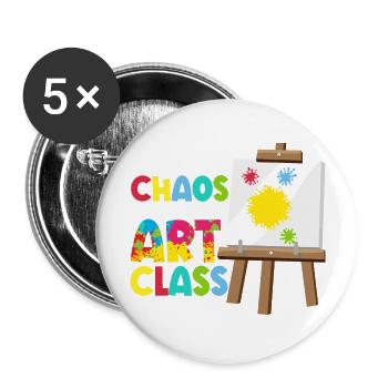Some Call It Chaos We Call It Art Class Art Teache - Buttons large 2.2''/56 mm (5-pack) - white - Front