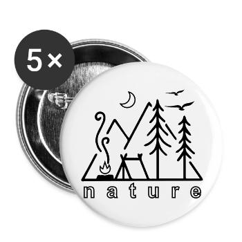 Adventure Travel Hiking Mountain - Buttons large 2.2''/56 mm (5-pack) - white - Front