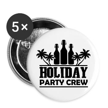 Holiday Party Crew - Buttons groß 56 mm (5er Pack) - Weiß - Vorne
