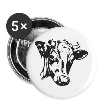 The cow's head - Buttons large 2.2''/56 mm (5-pack) - white - Front