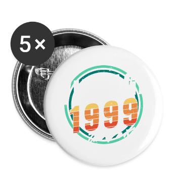 Chemise vintage 1999 pour homme femme 24 ans 24ème - Lot de 5 grands badges (56 mm) - blanc - Devant