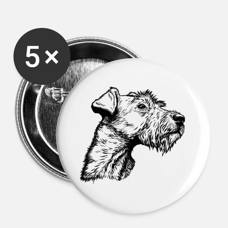 Irish Terrier Portrait - Buttons large 2.2''/56 mm (5-pack) - white