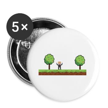 Ich war einmal beim Pixel-Meme draußen - Buttons groß 56 mm (5er Pack) - Weiß - Vorne