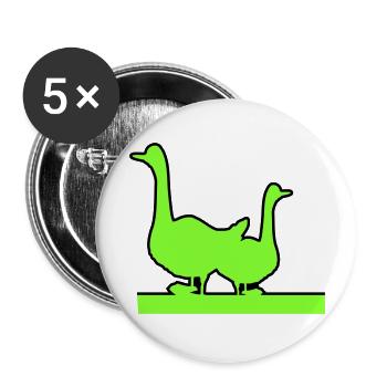 Gänse - Buttons groß 56 mm (5er Pack) - Weiß - Vorne