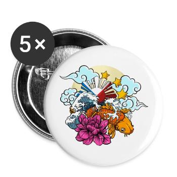 Philippines Filipino Japan Flag I Gift - Buttons large 2.2''/56 mm (5-pack) - white - Front