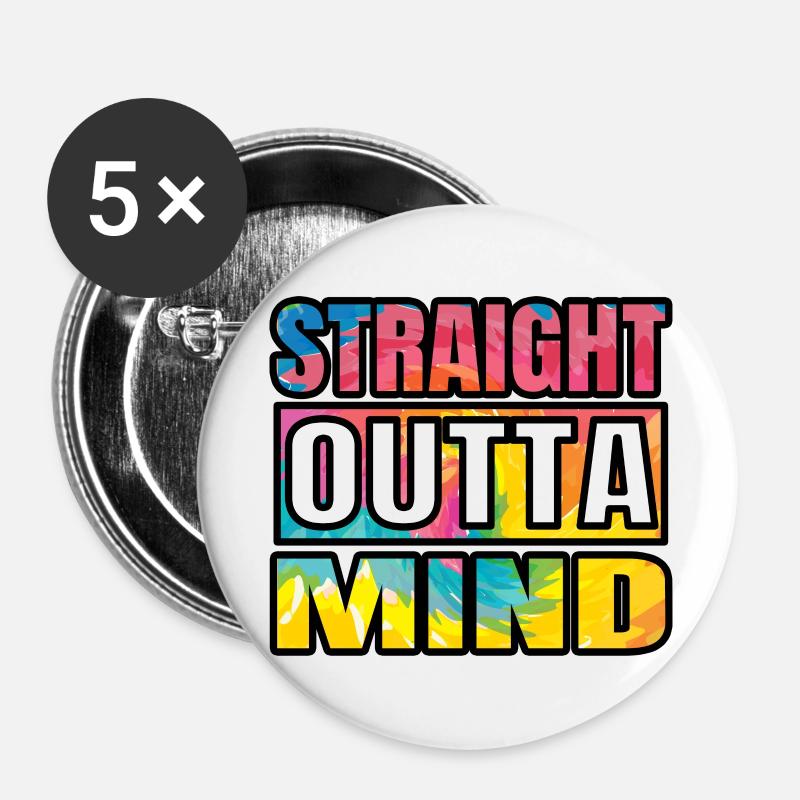 StraightouttaMIND - Buttons large 2.2''/56 mm (5-pack) - white