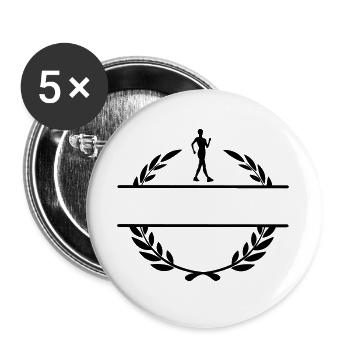 Transparentes Walker-Logo - Buttons groß 56 mm (5er Pack) - Weiß - Vorne