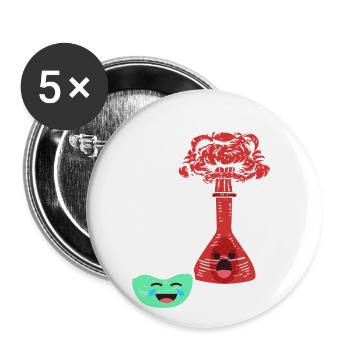 Du reagierst über - Lustige Wissenschaft - Buttons groß 56 mm (5er Pack) - Weiß - Vorne