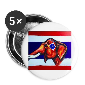 elefant thaiflagge - Buttons groß 56 mm (5er Pack) - Weiß - Vorne