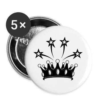 Crown with stars - Buttons large 2.2''/56 mm (5-pack) - white - Front