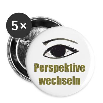 persepektive - Buttons groß 56 mm (5er Pack) - Weiß - Vorne