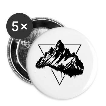 Mountains Symbol Silhouette Nature - Buttons large 2.2''/56 mm (5-pack) - white - Front