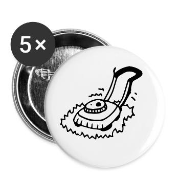 Tondeuse à gazon jardinage papa superdad - Lot de 5 grands badges (56 mm) - blanc - Devant