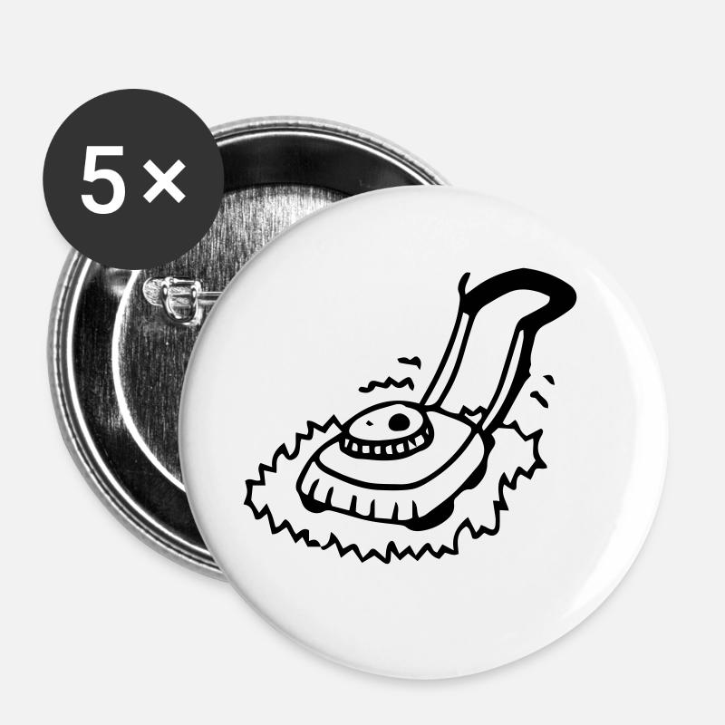 Lawn mower gardening dad superdad - Buttons large 2.2''/56 mm (5-pack) - white