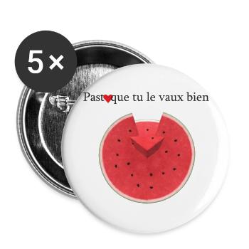 Ete Pasteque - Lot de 5 grands badges (56 mm) - blanc - Devant