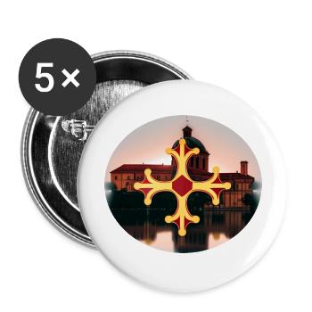 ovale tlse - Lot de 5 grands badges (56 mm) - blanc - Devant