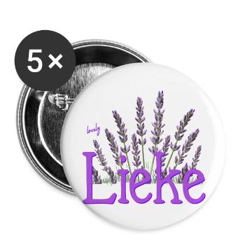 Lieke - Buttons groß 56 mm (5er Pack) - Weiß - Vorne