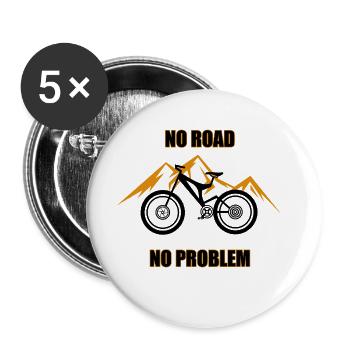 No Road No Problem - Buttons groß 56 mm (5er Pack) - Weiß - Vorne